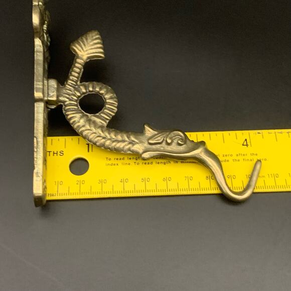 Vintage French Bronze Serpent Dragon Fish Wall Hook - Picture 10 of 11